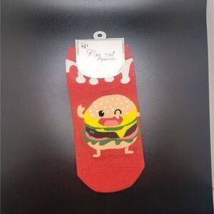 Funny cheeseburger ankle socks